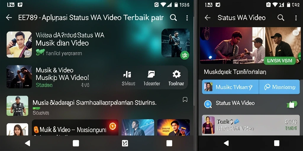 Tampilan antarmuka aplikasi EE789 untuk Status WA Video.