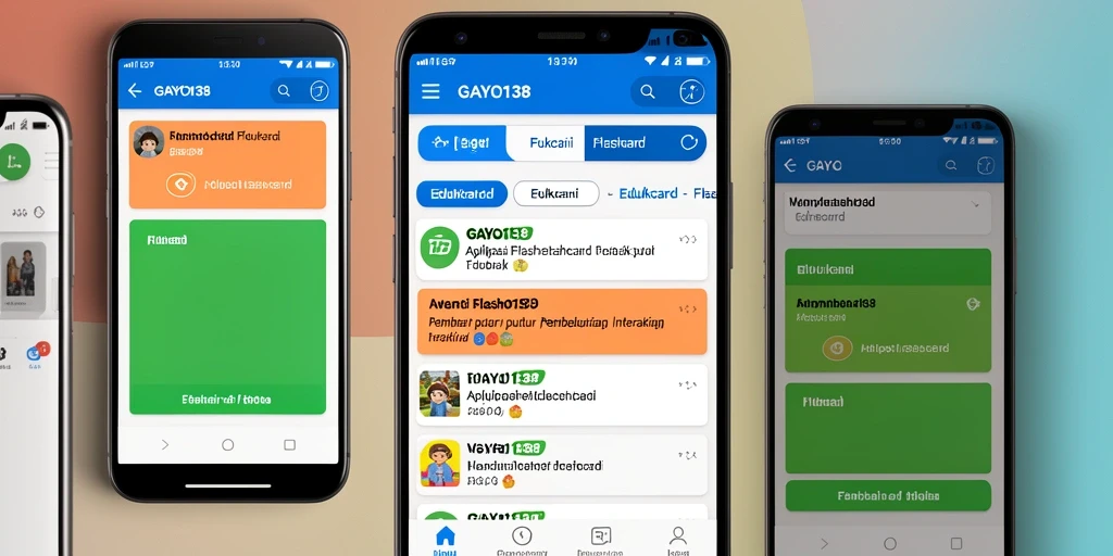 Antarmuka interaktif GAYO138 dengan fungsi flashcard yang menarik.
