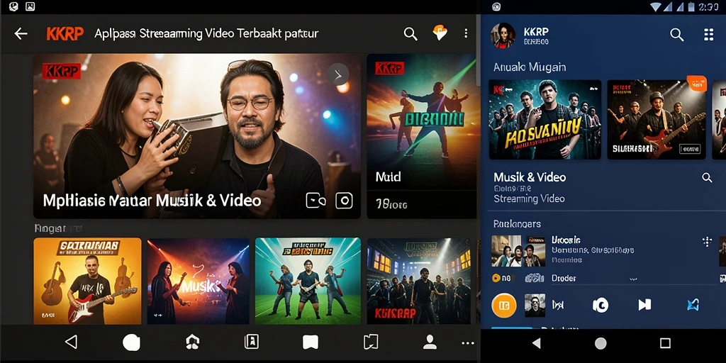 Tampilan antarmuka KKRP yang modern dan fungsional untuk streaming video.