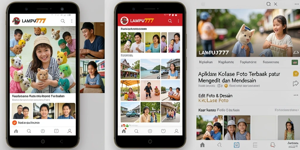 Tampilan antarmuka <strong>LAMPU777</strong> yang sederhana untuk membuat kolase foto.